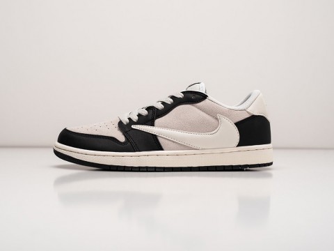 Nike Air Jordan 1 Low x Travis Scott серые замша мужские (40-45)