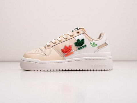 Adidas Forum Bold Low Embroidered Trefoils WMNS Beige / White / Green / Orange артикул 28803