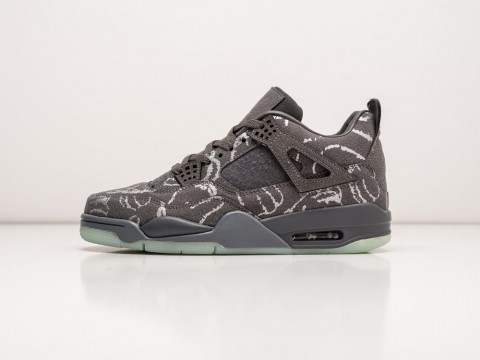 Nike x Kaws x Air Jordan 4 Retro Grey / White / Clear Glow артикул 28915