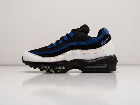 Nike Air Max 95 SE Double Swoosh - Black Game Royal черные замша мужские (40-45)