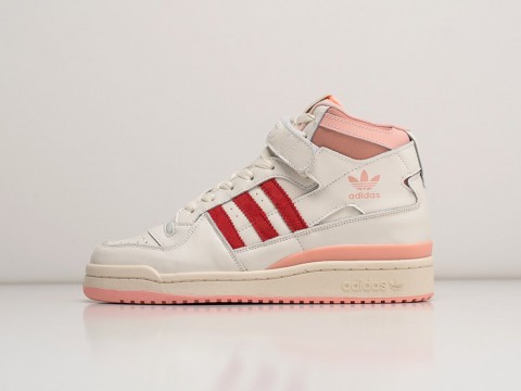 Adidas Forum 84 High Off White Glow Pink белые кожа мужские (40-45)