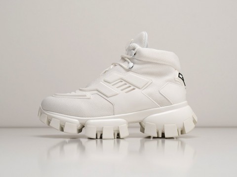Женские кроссовки Prada Cloudbust Thunder High Triple White WMNS белые Женские кроссовки Prada Cloudbust Thunder High Triple White WMNS белые