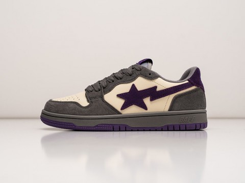 Женские кроссовки Bape Sk8 Sta Low Royal Purple WMNS серые