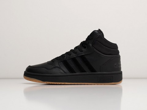 Мужские кроссовки Adidas Hoops 3.0 Mid Classic Vintage Black Gum черные