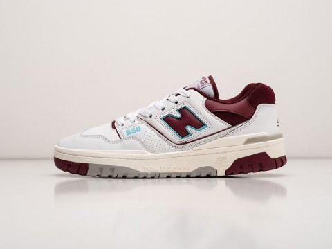 Мужские кроссовки New Balance 550 Burgundy Turquoise белые Мужские кроссовки New Balance 550 Burgundy Turquoise белые