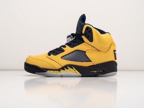 Nike Air Jordan 5 Retro SP Michigan желтые кожа мужские (40-45)