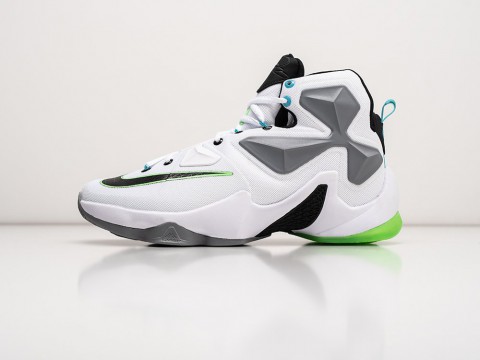 Nike Lebron 13 Command Force White / Wolf Grey / Green / Black артикул 30461