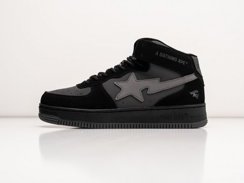 Bape Sta Force 1 High Winter серые кожа мужские (40-45)