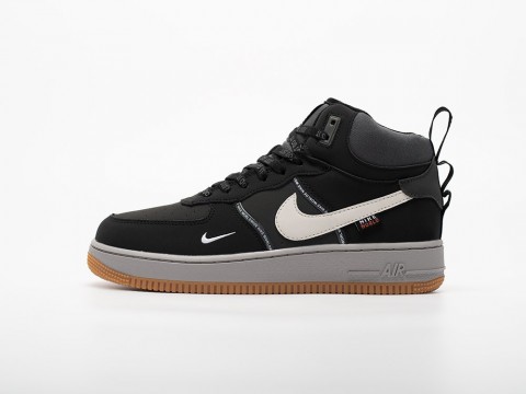 Nike Air Force 1 Mid черные кожа мужские (40-45)