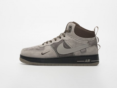 Nike Air Force 1 Mid серые замша мужские (40-45)