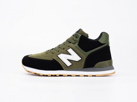 New Balance 574 Mid Green / Black / White