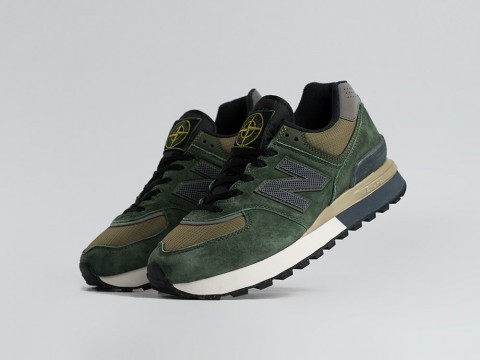 New Balance 574 x Stone Island Green / Black / Navy Blue