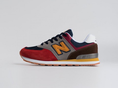 New Balance 574 WMNS Red / Grey / Navy Blue / Brown