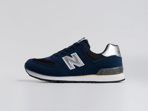 New Balance 574 Navy Blue / Black / Silver