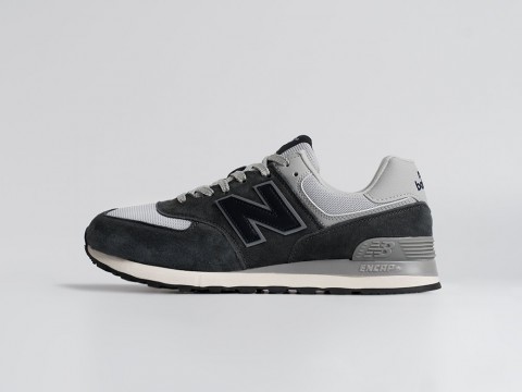 New Balance 574 Asphalt Grey / White